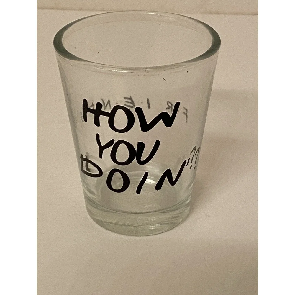 Silver Buffalo Friends TV Show Shot Glass Set 4 Pack 1.5oz Quotes Clear Glass